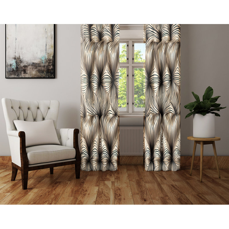 Paire de rideaux semi-transparents en polyester Arendje, L 20 po x L 52 po