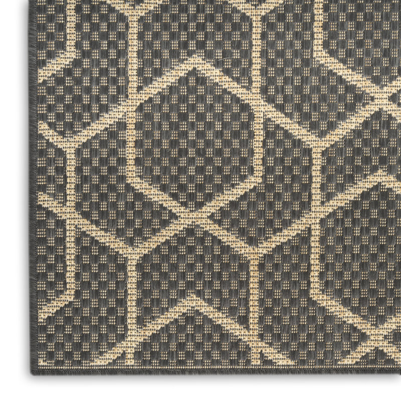 Reidy Modern Indoor/Outdoor Rug, Runner 2'2" x 8', Charcoal