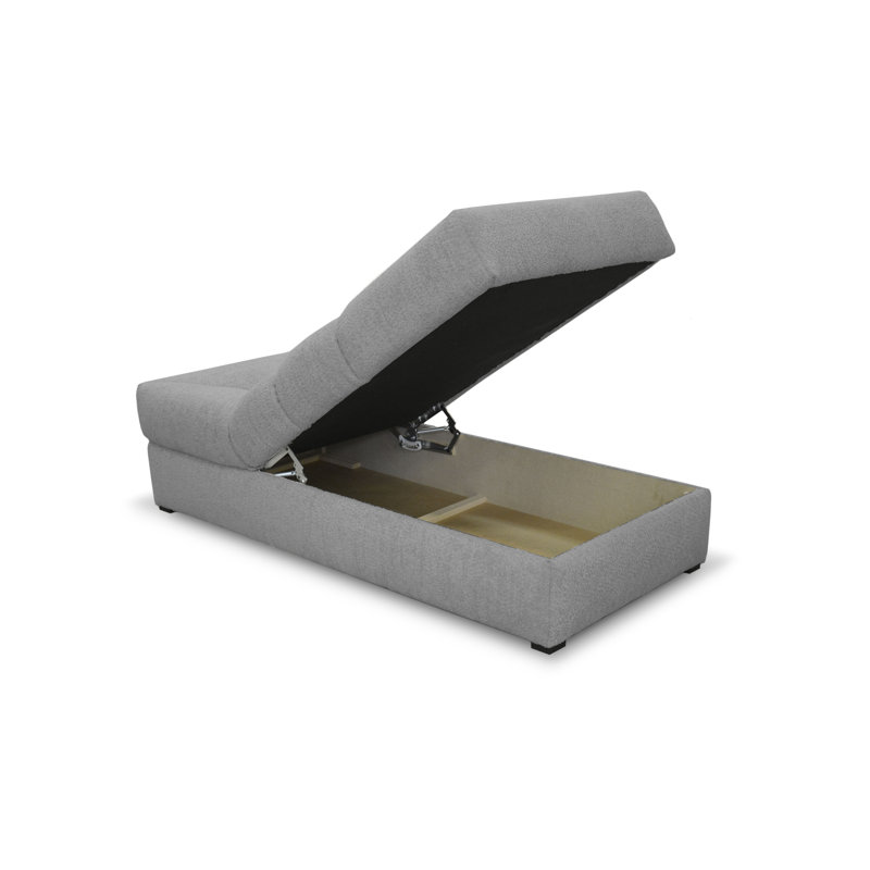 Upholstered Chaise Lounge, Grey
