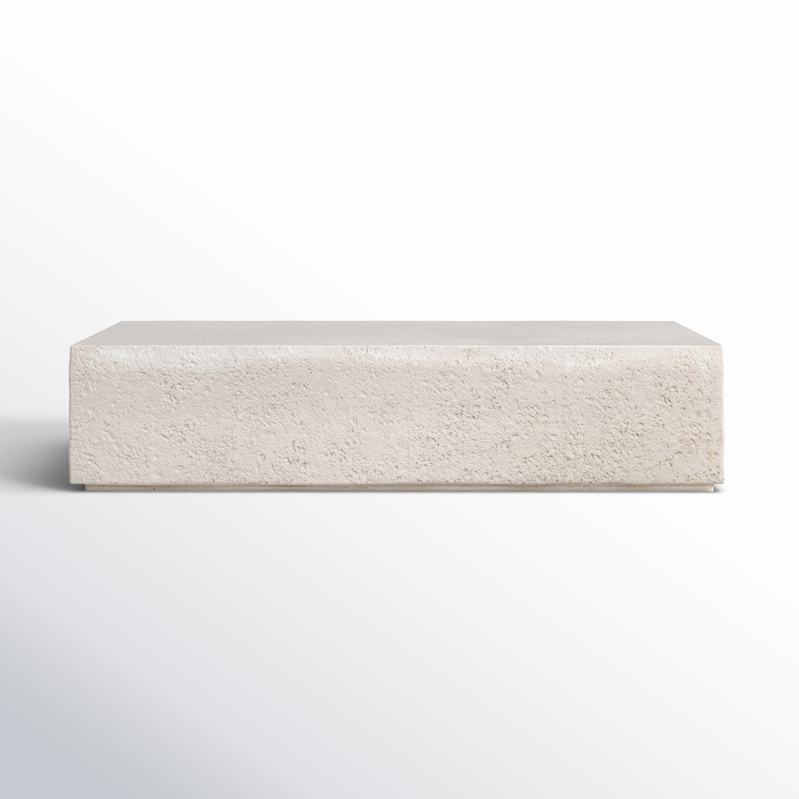 Aubrey 65'' Concrete Outdoor Coffee Table, Blanc White
