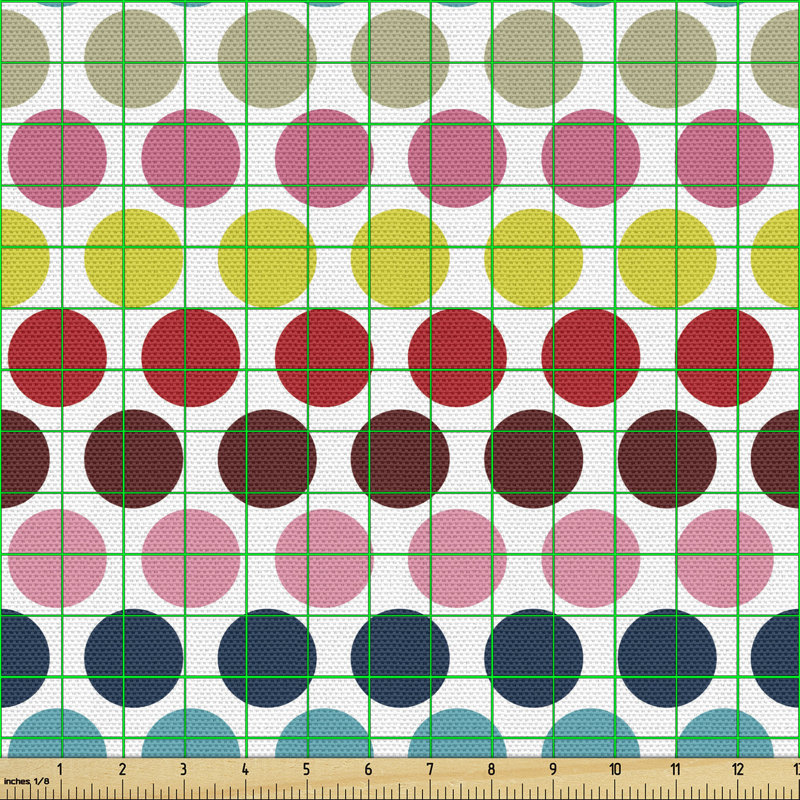 Cherrell Colourful Rounds on a Plain Background Multi-Purpose Fabric