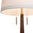 Taper Table Lamp - Dark Walnut Wood Finish, White Linen Shade