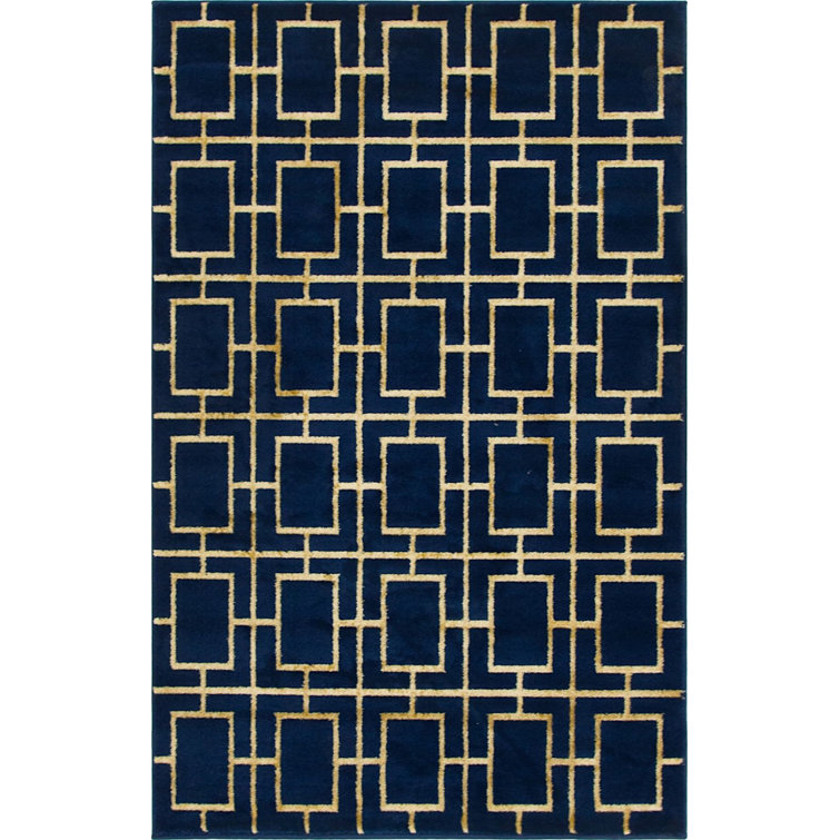 Tapis bleu marine Corando