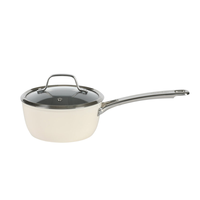 10-Piece Linen White Nonstick Aluminum Cookware Set with Glass Lids