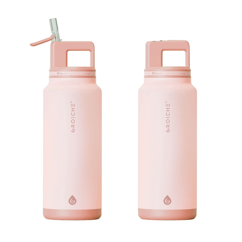 Grosche Triple Wall Insulated Water Bottle, Pink, 45 oz