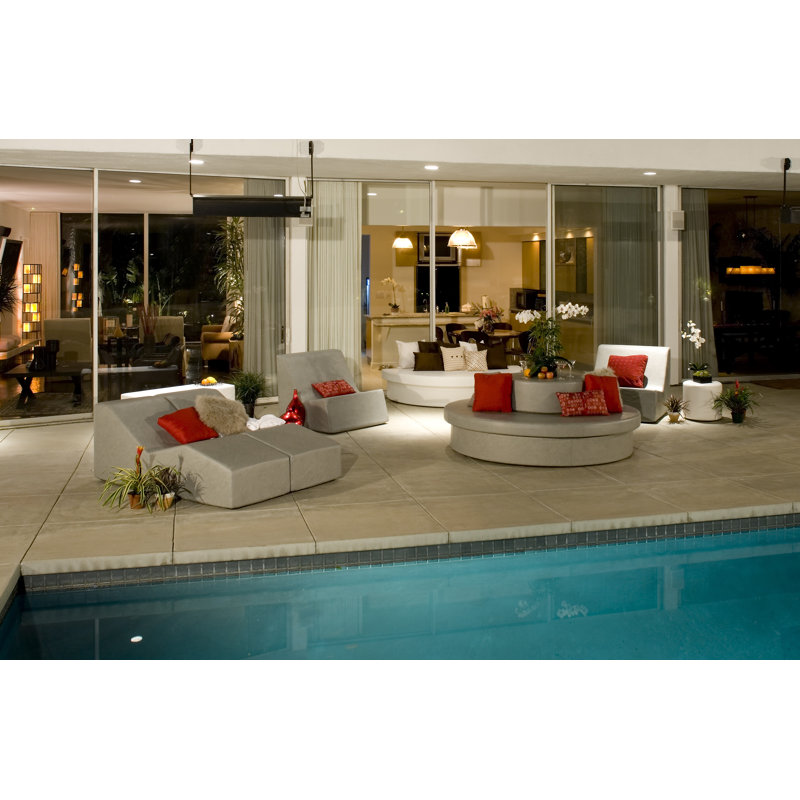 ClubNow Outdoor Chaise Lounge, Chill White