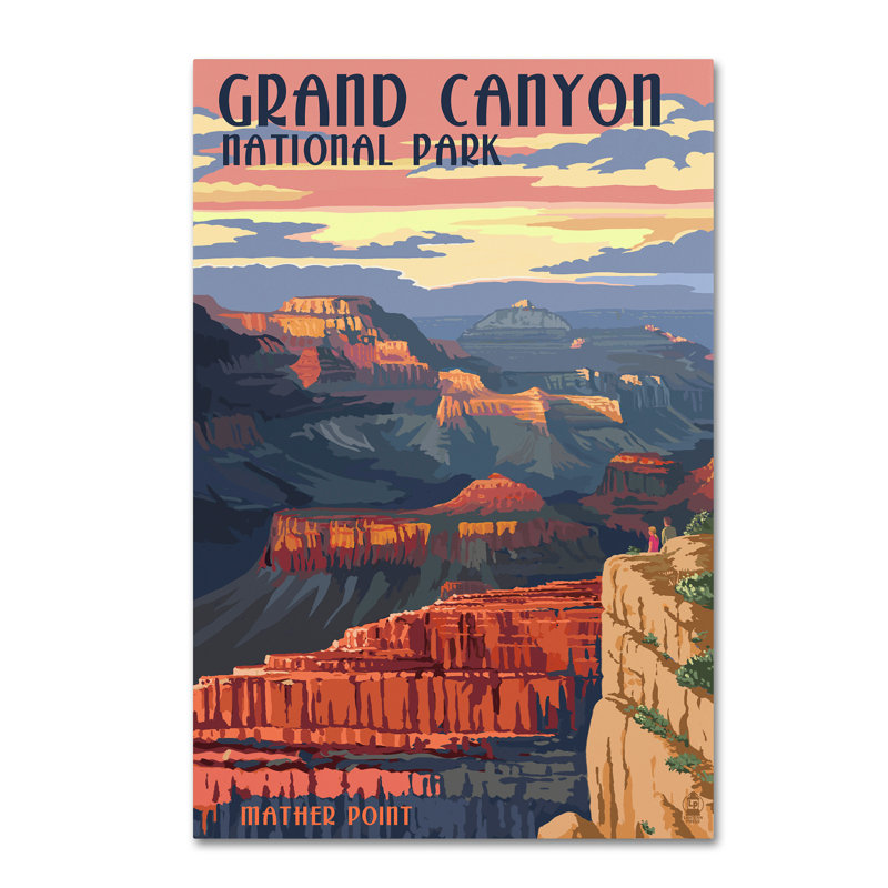 «Grand Canyon», affiche vintage sur toile Kadey, H 24 po x l 16 po x P 2 po