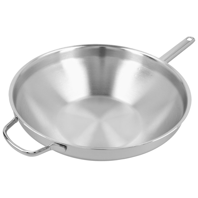 Demeyere 12.6" Stainless Steel Flat Bottom Wok
