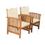 Ensemble de 2 fauteuils d'extérieur Kaila, coussins beiges, bois brun naturel-117664642
