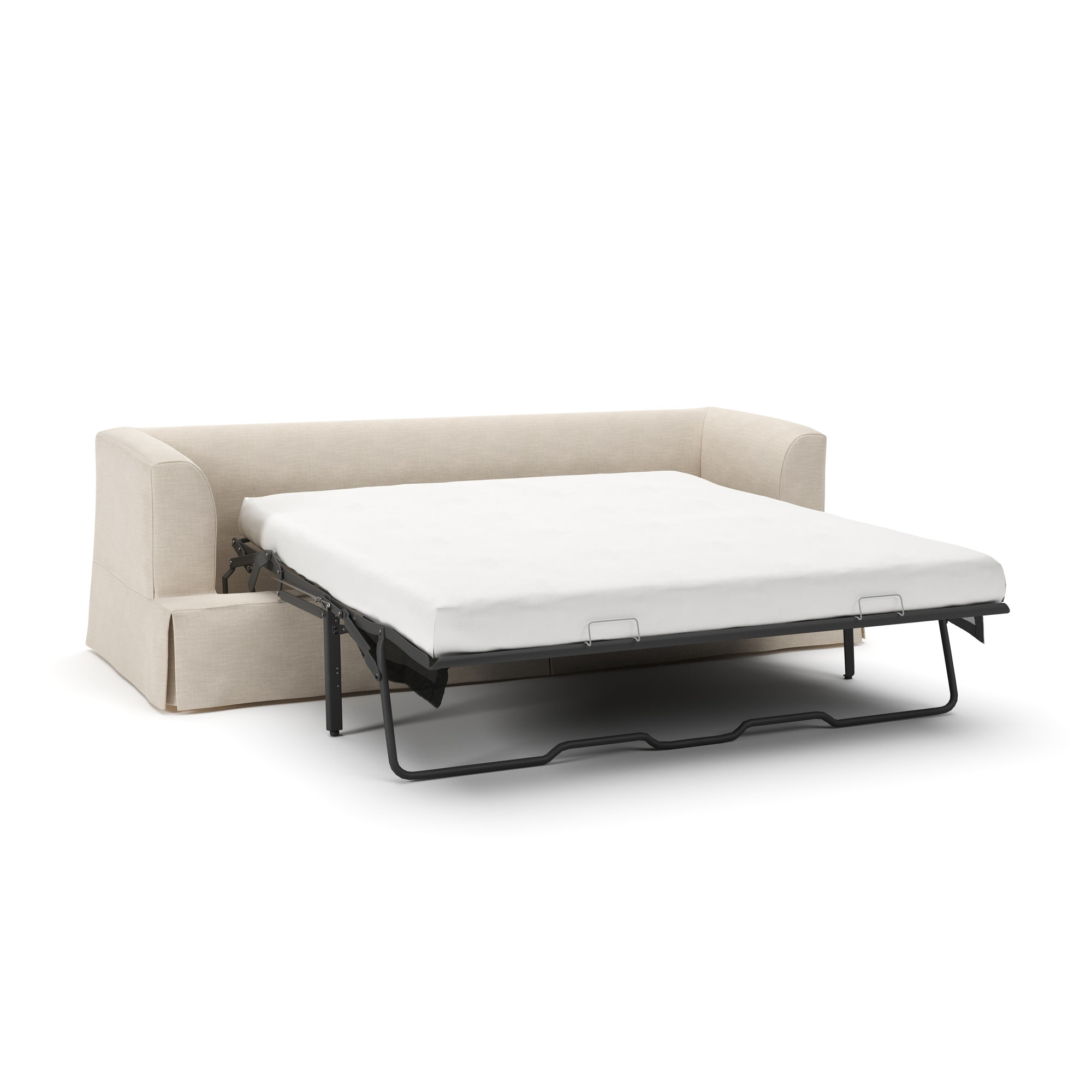 Lucia 92.5'' Upholstered Sleeper Sofa, Conversation Ivory Basketweave