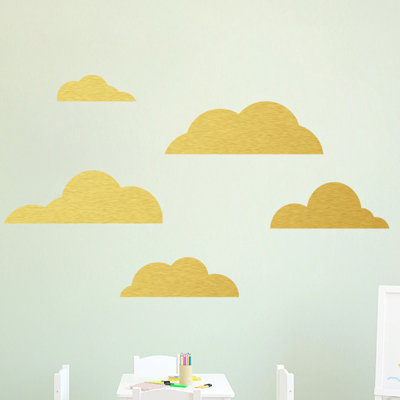 Ensemble de 5 décalcomanies murales cloud