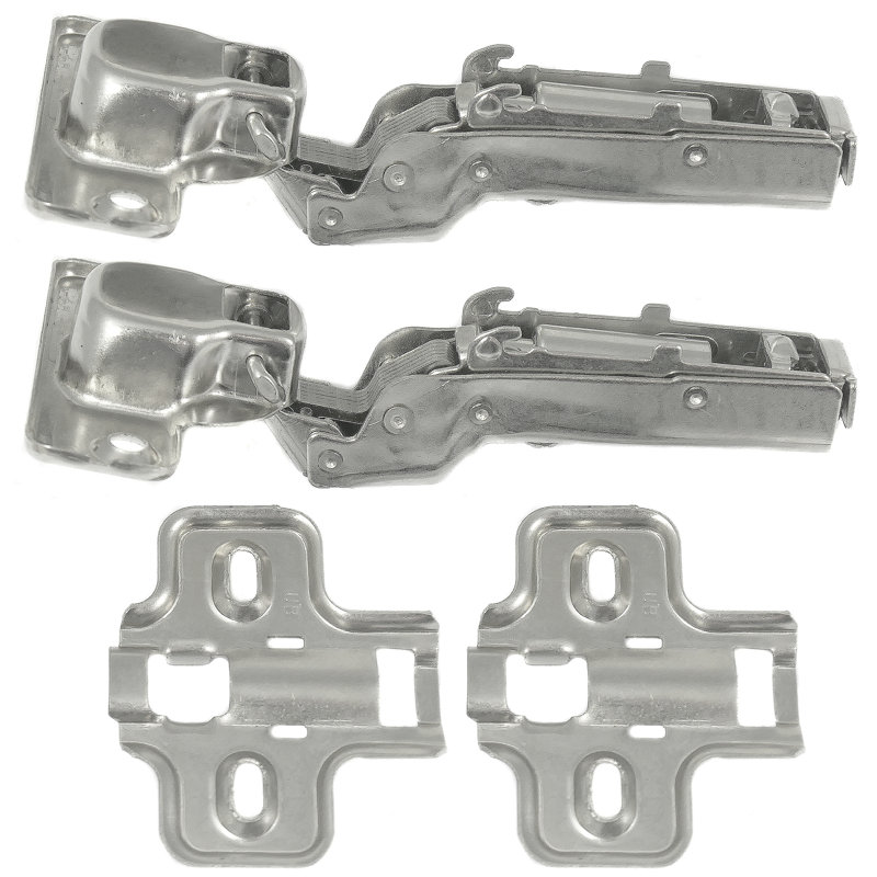 Chrome European Soft-Close Frameless Cabinet Hinges, Pack of 10