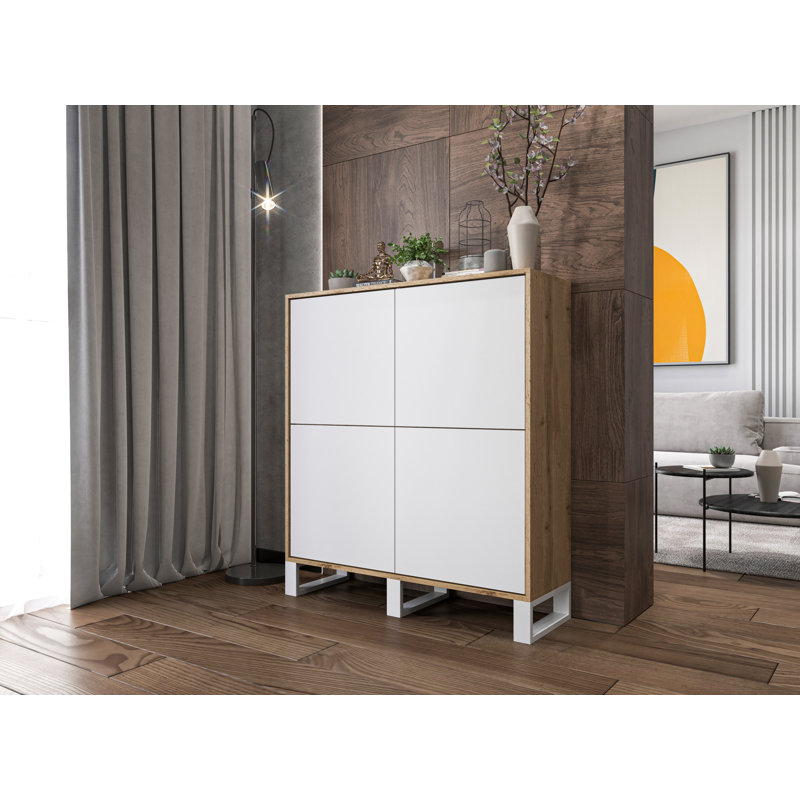 Hoskie 113cm W Chest, Oak Wotan/White
