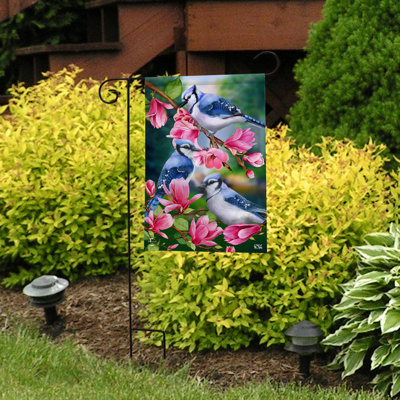 Blue Jay Trio Garden Flag