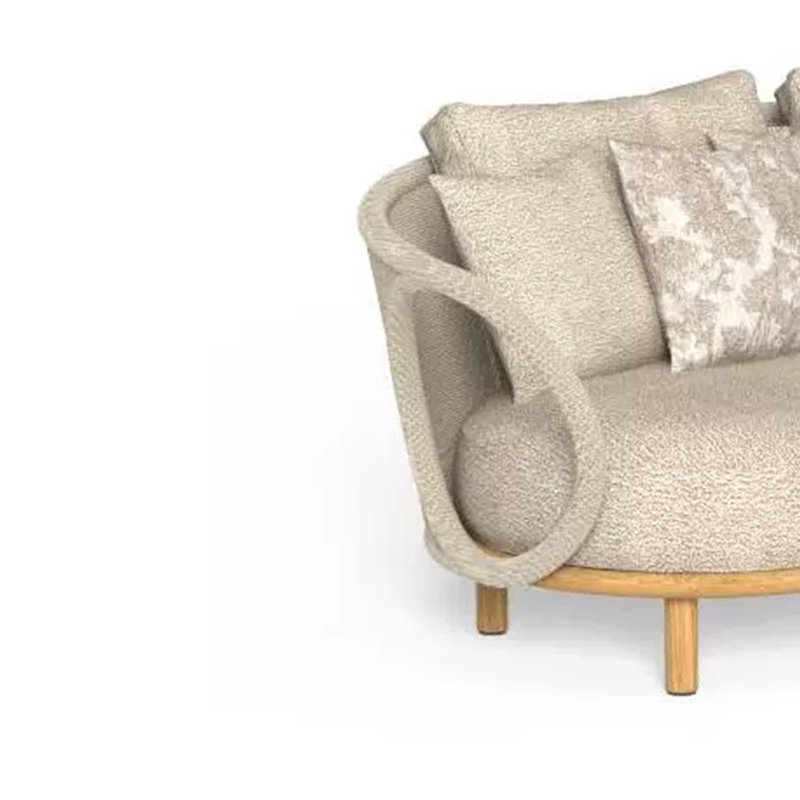Sharifa 58.27'' Wide Curved Loveseat with Cushions, Beige