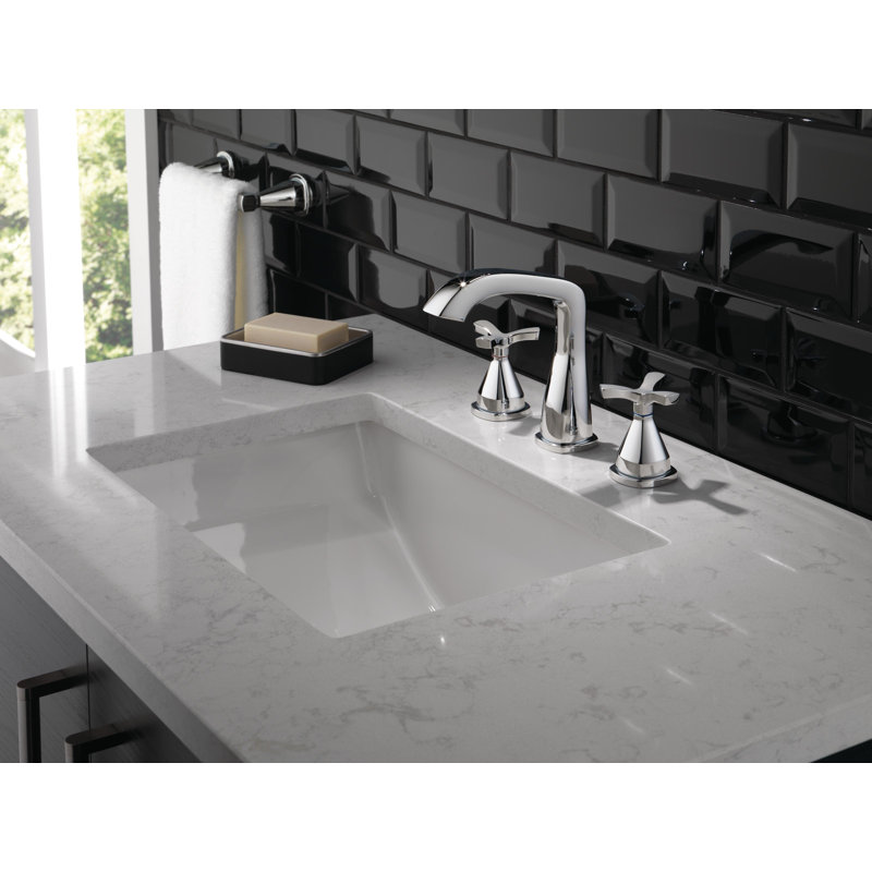 Stryke Widespread Bathroom Faucet with Drain Assembly, Chrome