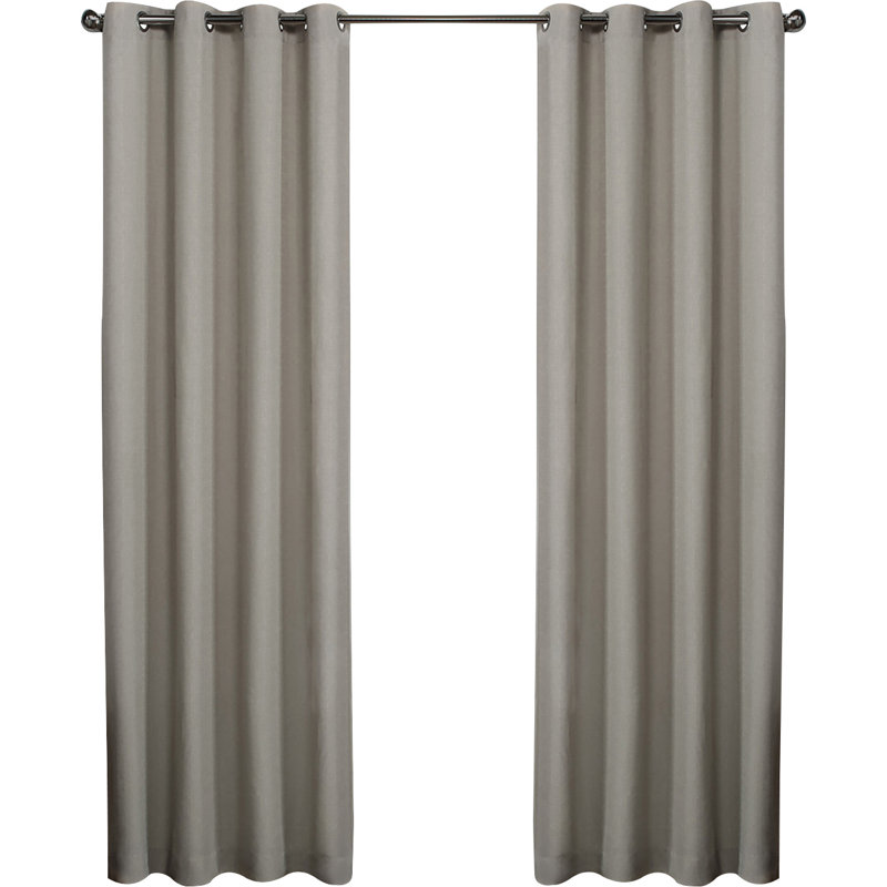 Panneaux de rideaux semi-transparents de couleur unie avec œillets Loha GT Aaliyah, Blanc hivernal, l 54" x L 108"