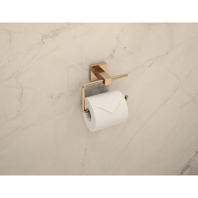 Duro Single Roll Toilet Paper Holder with Wall Mounting Hardware, Brushed Bronze