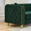 Canapé Chesterfield vert en velours de qualité supérieure 63 pouces pour la maison
