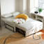 Canapé-lit pliable en tissu technique blanc 59,06 po avec coussins-130068897
