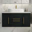 Meuble-lavabo flottant moderne avec lavabo en céramique et rangement intelligent