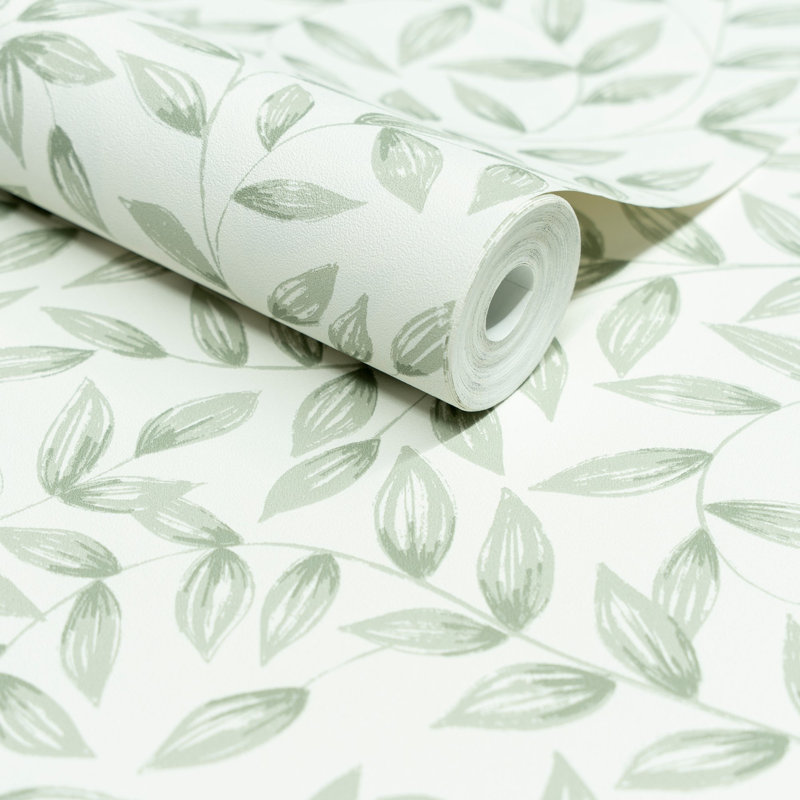 Inia Collection Leaf Branch Wallpaper Roll, Green