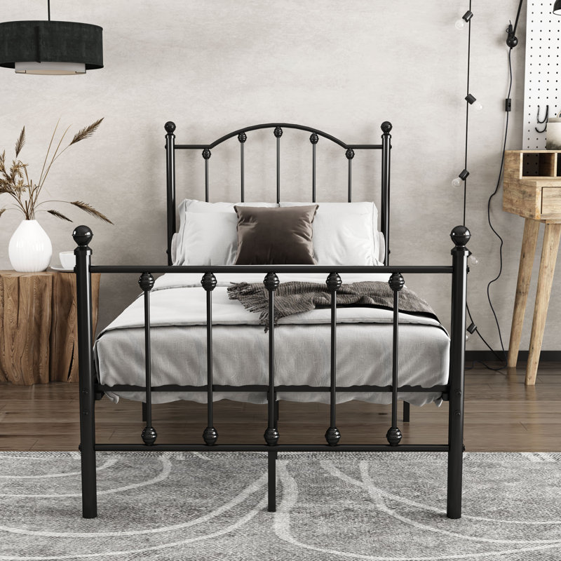 Chauvin Metal Platform Bed, Black, Twin