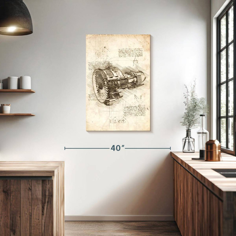 Laelle Jet Engine Sepia, 36" H x 24" W