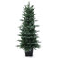 Sapin de Noël artificiel vert de 1,37 m (4,5 pi) préilluminé avec des DEL blanc chaud et un pot en plastique noir