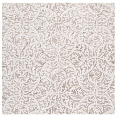Kennerdell 404 Hand Tufted Wool/Cotton Geometric Rug in Beige/Ivory