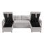 Canapé-lit modulaire moderne en forme de U avec canapé-lit de 107 po avec amplement d'espace de rangement et ports USB pour le salon-767887849