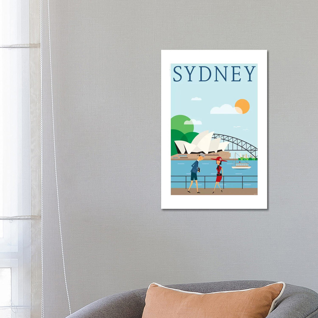 Sydney von TomasDesign - Galerie-verpackte Leinwand Giclée auf Leinwand