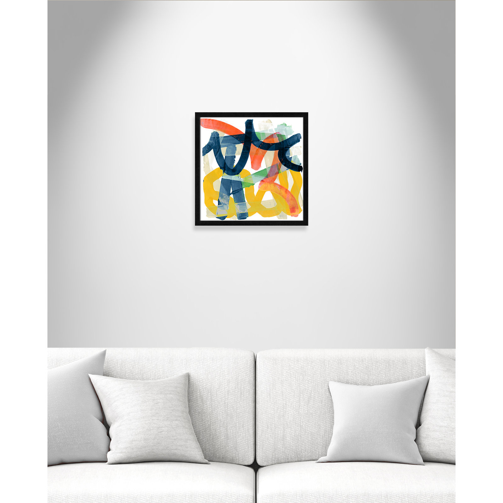 Shuffling by Cartissi - Picture Frame Painting, Black Framed, 17" H x 17" W x 0.75" D