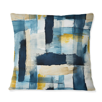 Coussin décoratif bleu en polyester à rayures explosion II