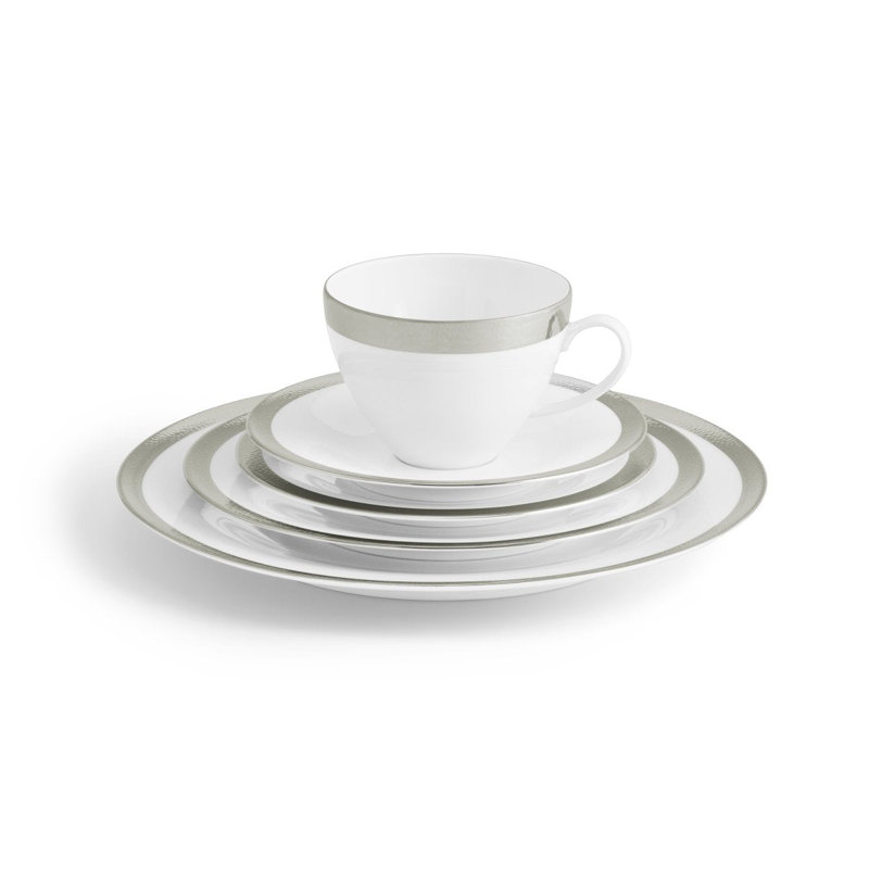 Smith Handmade Porcelain Dinnerware Set, Silver