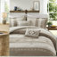 Ensembles de literie 5 pièces confortables, polyester taupe, chic contemporain pour toutes les saisons
