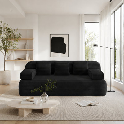 78.7" Frameless Sofa,2-in-1 Convertible Sofa Bed with 3 Pillows