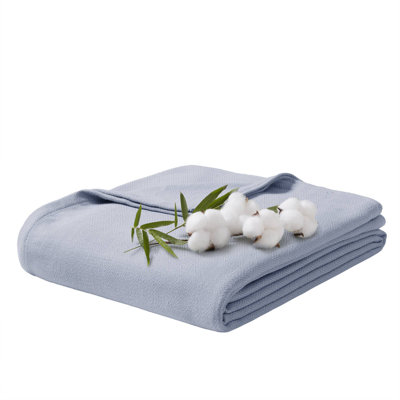 Premium Comfort Bamboo Blankets And Throws, Light Blue, Modern Style, Ideal For Home Use