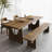 Modern Walnut Rectangular Solid Wood Dining Table-513582899