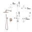 Robinet de douche mural avec valve brute-64226852