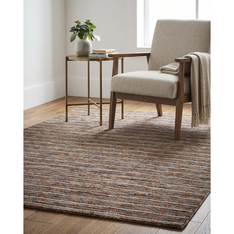 Tein Machine Woven Rug, Brown/Gray/Yellow/Black, Rectangle 6'7" x 9'