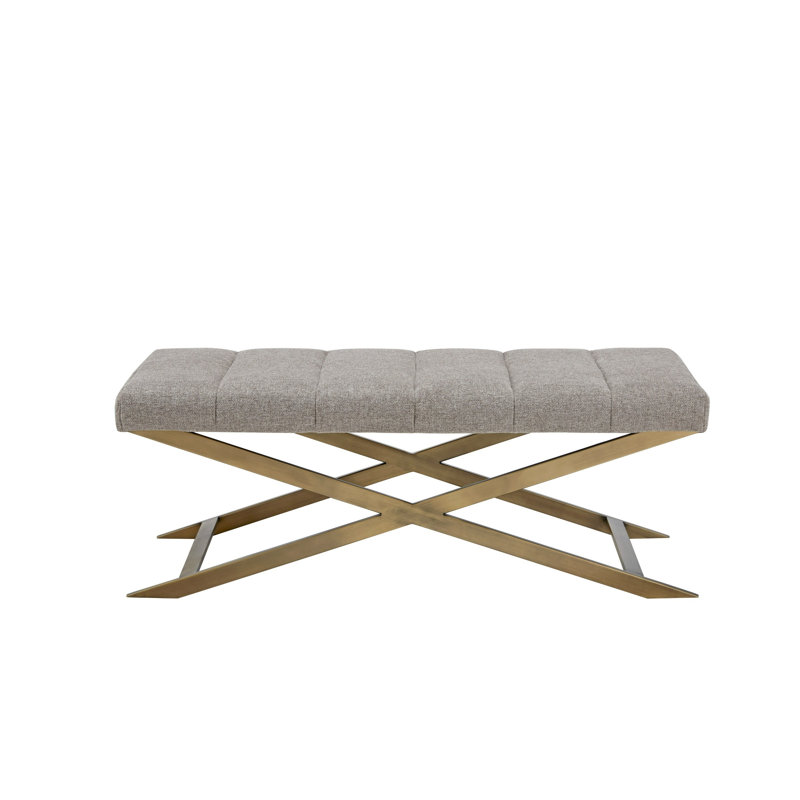 Polyester Blend Upholstered Bench