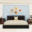 Lit plateforme tapissier avec 2 coussins-393165508-393165505