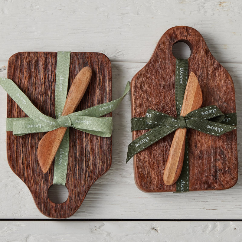 Mini Appetizer Board - Spruce - White Ribbon, Natural, Sage