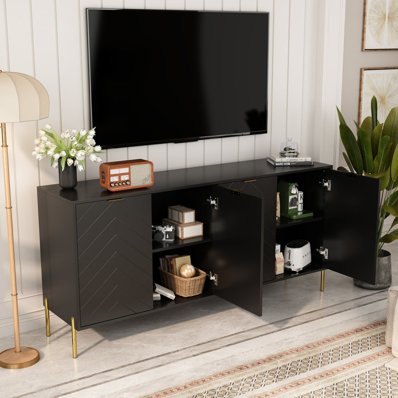 Ryli 62.99'' 4-Door Sideboard, Black