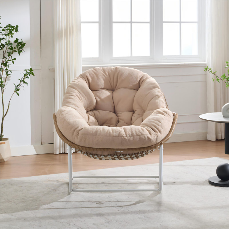 Chaise d'extérieur Cadynce, Kaki pâle, Blanc/naturel