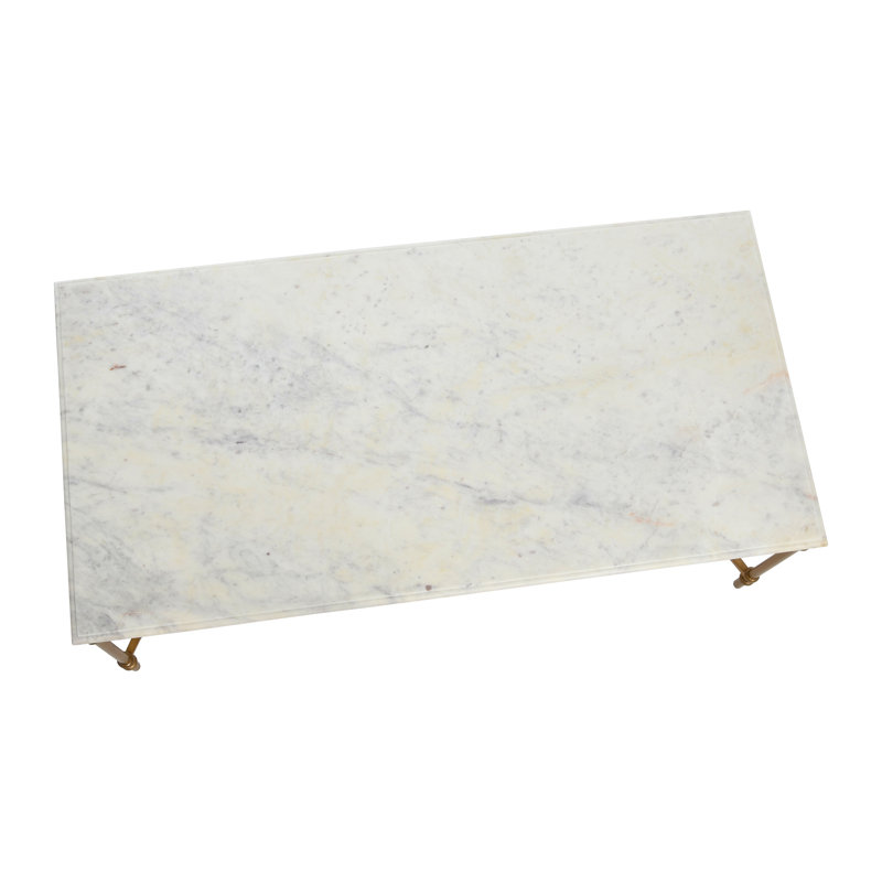 Libertine Genuine Marble and Metal Coffee Table, Gold 