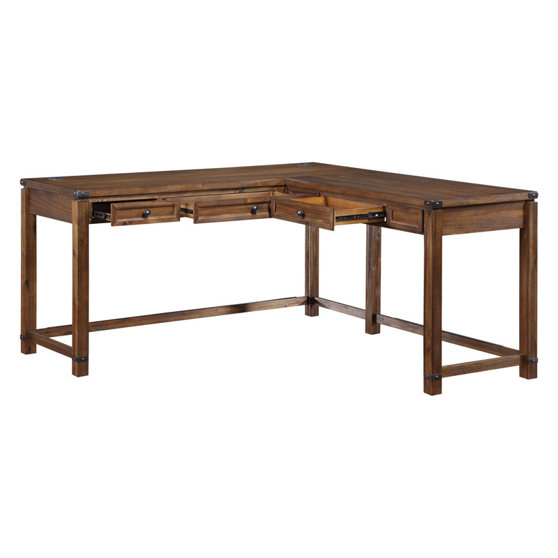Bureau en L Hegg, Noyer brossé