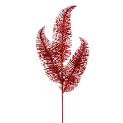 Vickerman 24.5" Feather Fern Glitter Spray 10'' Faux Plant