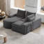 Canapé modulaire incurvé en forme de L 99 po - Nuage de chenille, sans os, sièges profonds - Salon / chambre à coucher-129466636